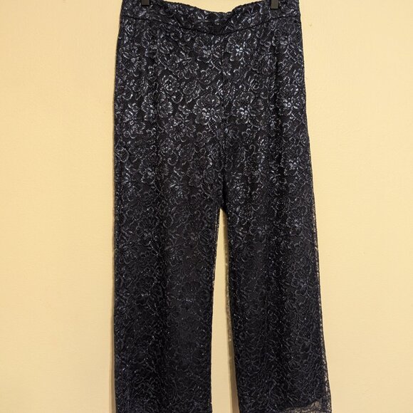 J.Crew High-rise pull-on Peyton wide-leg pant in metallic lace - Picture 5 of 10